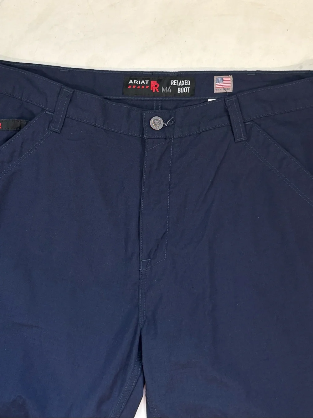 Ariat FR Men’s Size 38 Navy Blue Ripstop M4 Relaxed Boot Work Pants Outdoor
